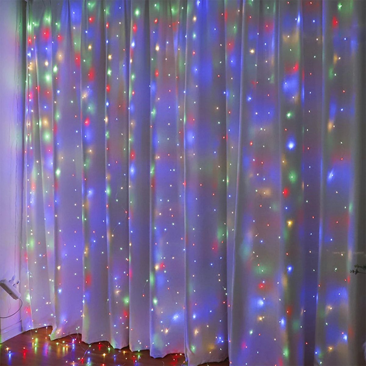 300 LED Window Curtain String Lights – 9.8 x 9.8 ft USB Plug In Fairy Lights with Remote & 8 Lighting Modes