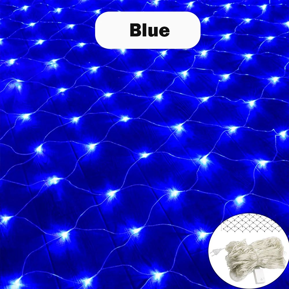 Waterproof LED Net Mesh Fairy Lights – Outdoor Garden Wedding Curtain String Lights with Plug for Holiday Decor