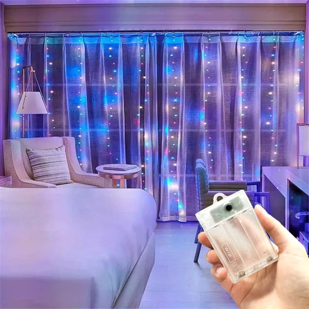 LED Curtain String Lights – Battery Powered 100-600 LED Hanging Lights for Weddings, Ramadan, Bedroom & Outdoor Decor