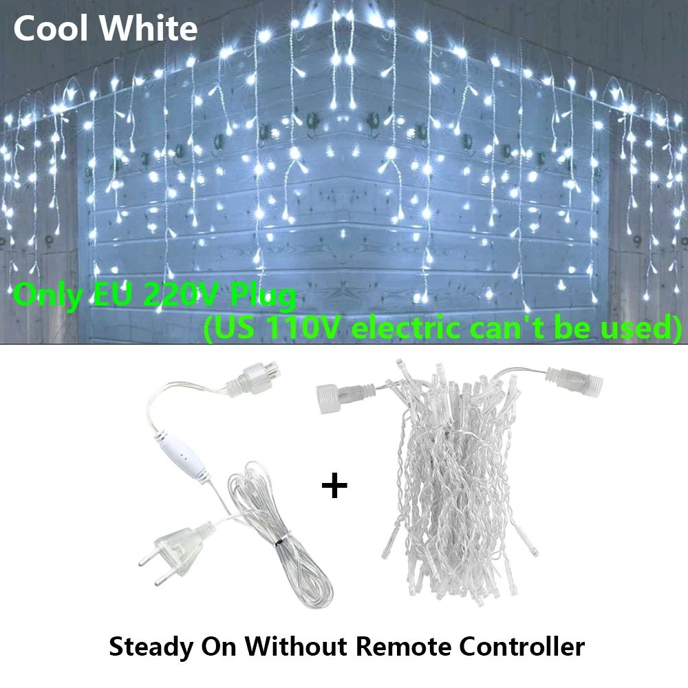 LED Icicle String Lights 11.5–82 Ft – Connectable Christmas Curtain Fairy Lights with 8 Modes for Holiday Decor