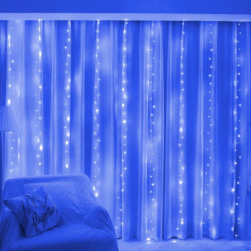 USB LED Curtain Lights – 8 Mode Remote Control Fairy String Lights for Bedroom Wedding Holiday Party Wall Decor