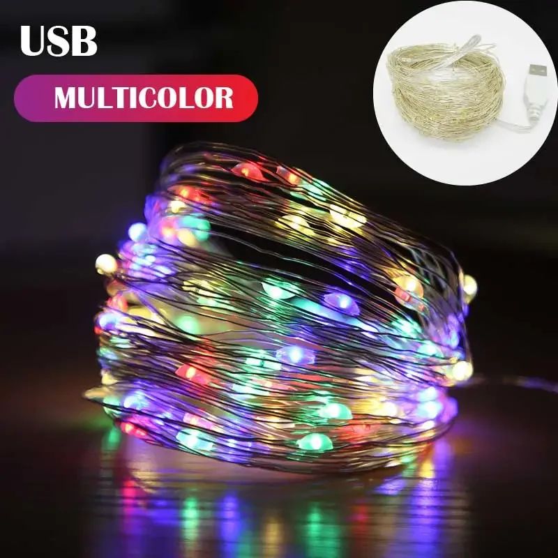 Waterproof USB Copper Wire Fairy Lights – 5M/16.4FT or 10M/32.8FT LED String Lights for Christmas Weddings & Parties