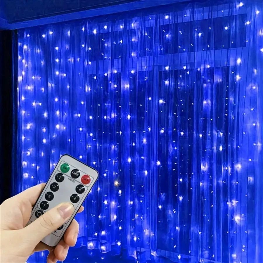 LED Curtain String Lights – USB Powered 8 Mode Fairy Lights with Remote for Bedroom Wedding Party Window Decor Gifts