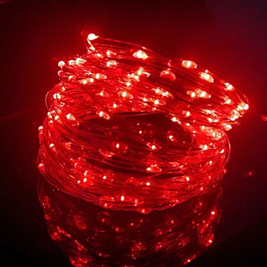 5M LED Copper Wire Fairy String Lights – Waterproof Battery Operated Decorative Lights for Wedding Party Christmas