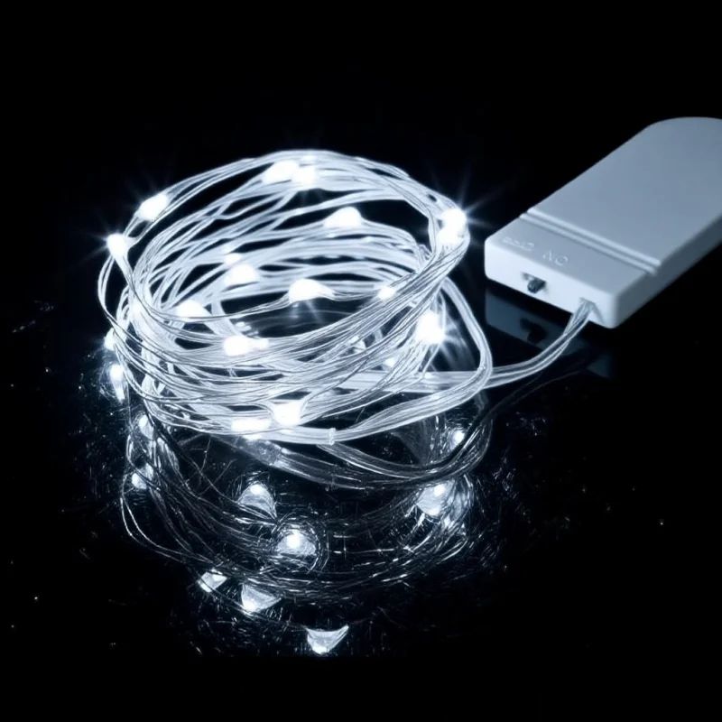 Battery Operated LED Fairy Lights – 3.28ft-32.81ft Silver Wire Starry String Lights for Wedding Christmas Party Decor