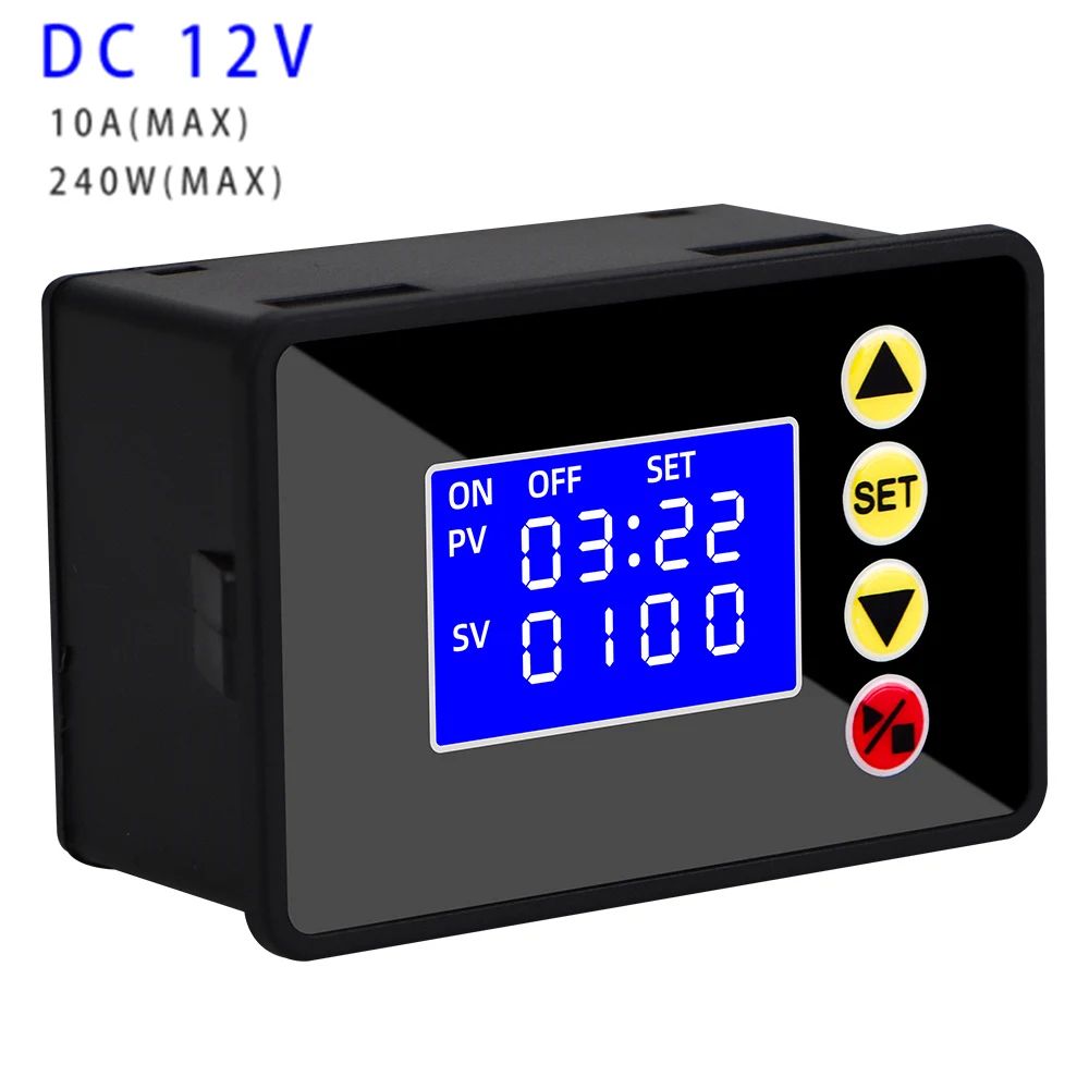 Programmable Digital Timer Relay – 12V 24V DC 110V 220V AC Cycle Delay On Off Switch Controller 20A 240W 480W