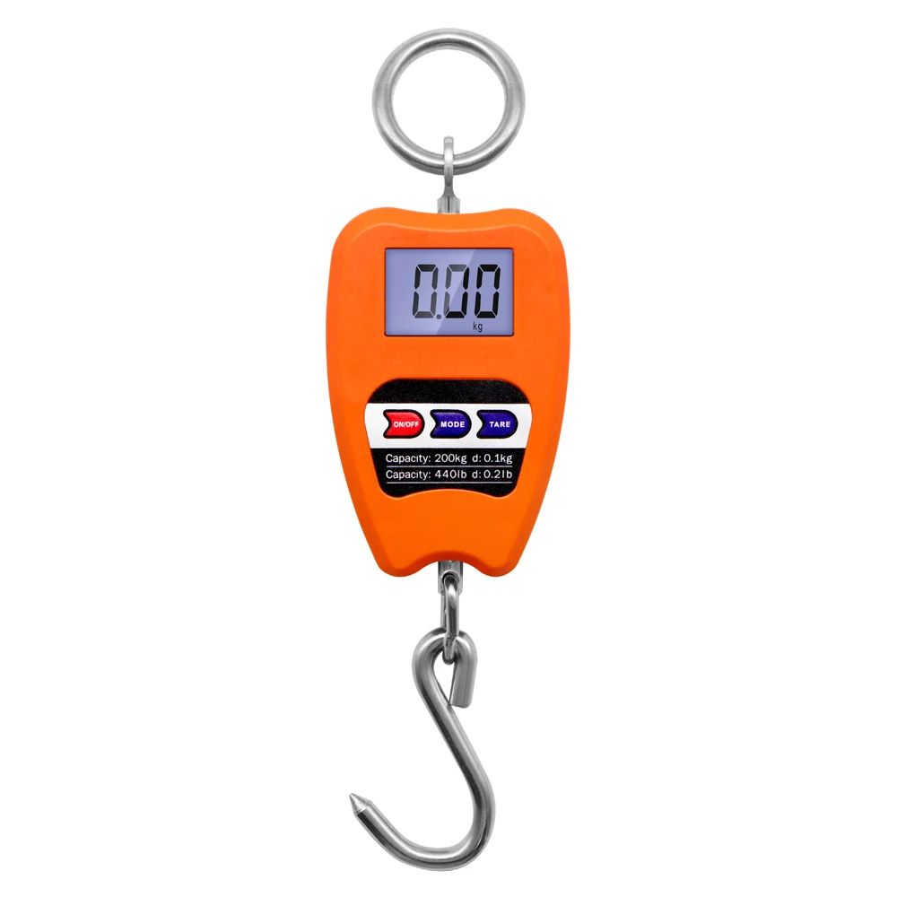 440lb Digital Hanging Crane Scale – Heavy Duty Stainless Steel Hook LCD Weight Scale for Industrial Luggage & Fishing