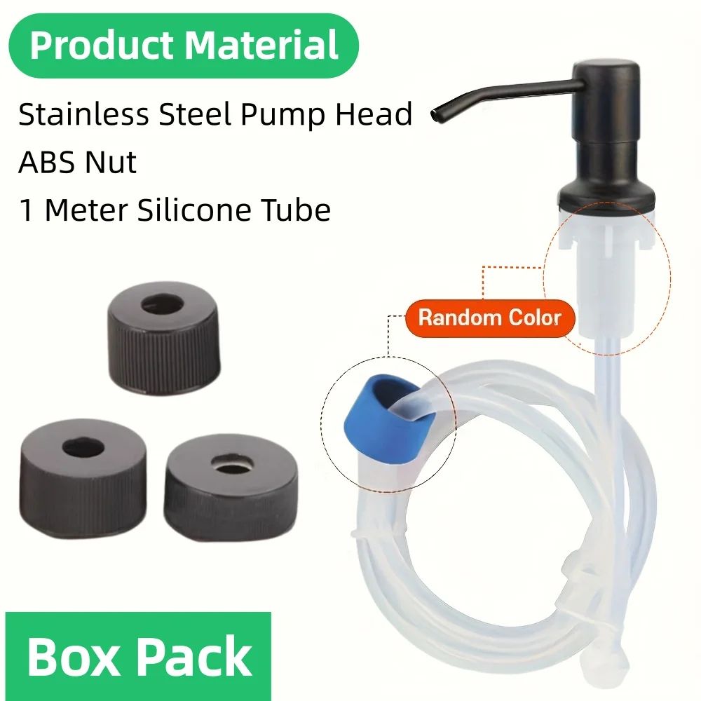 Sink Soap Dispenser – Stainless Steel Pump Head with Extension Tube for Kitchen Dish Soap & Bathroom Liquid Dispensing