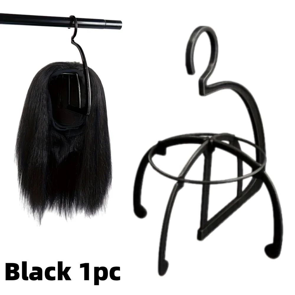 Folding Wig Stand – Portable Plastic Wig and Hat Holder in Black or Pink for Easy Storage, Styling & Organized Display