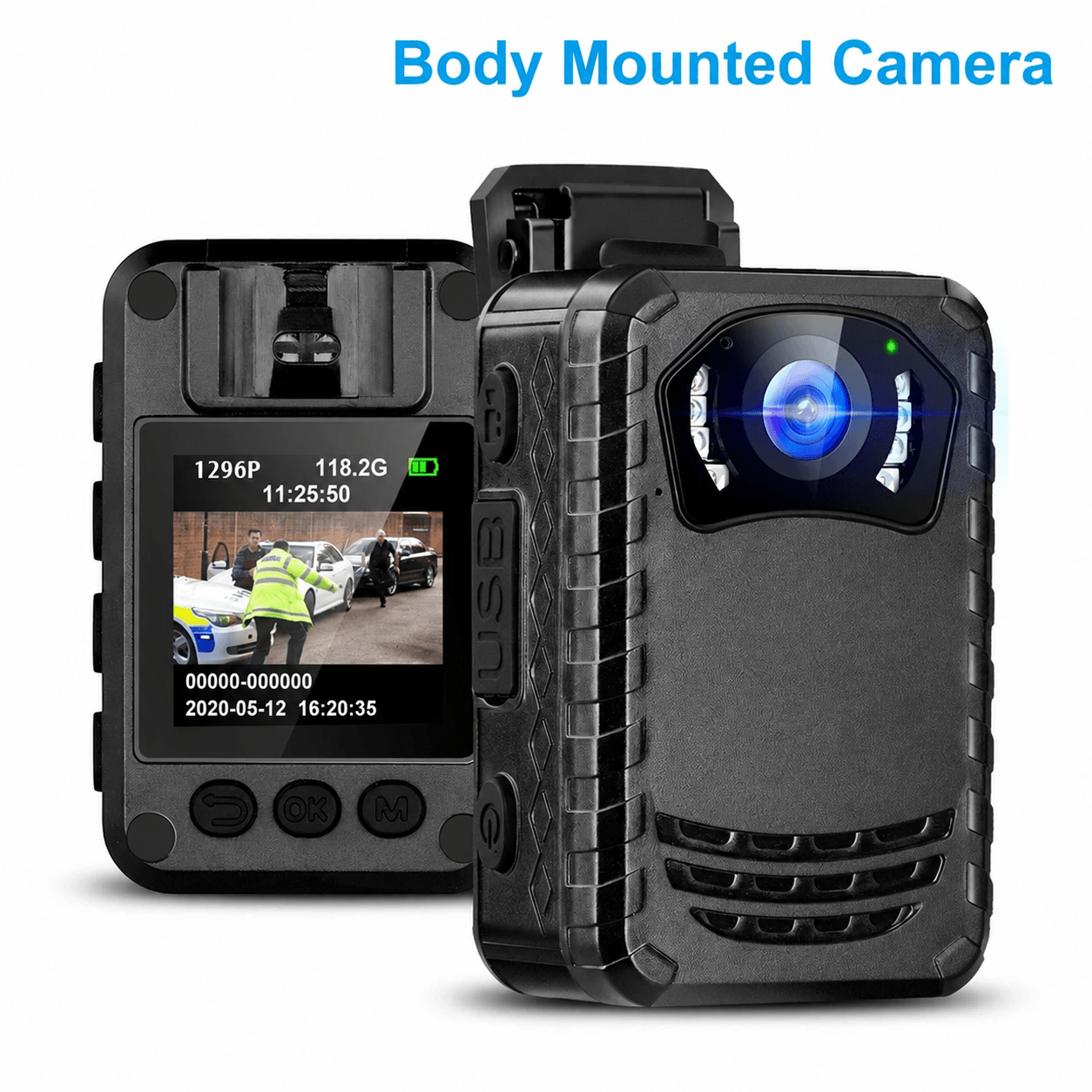 Mini Body Camera – 1296p Video, 165° FOV & Infrared Night Vision with 2600 mAh Battery for Portable Work Documentation