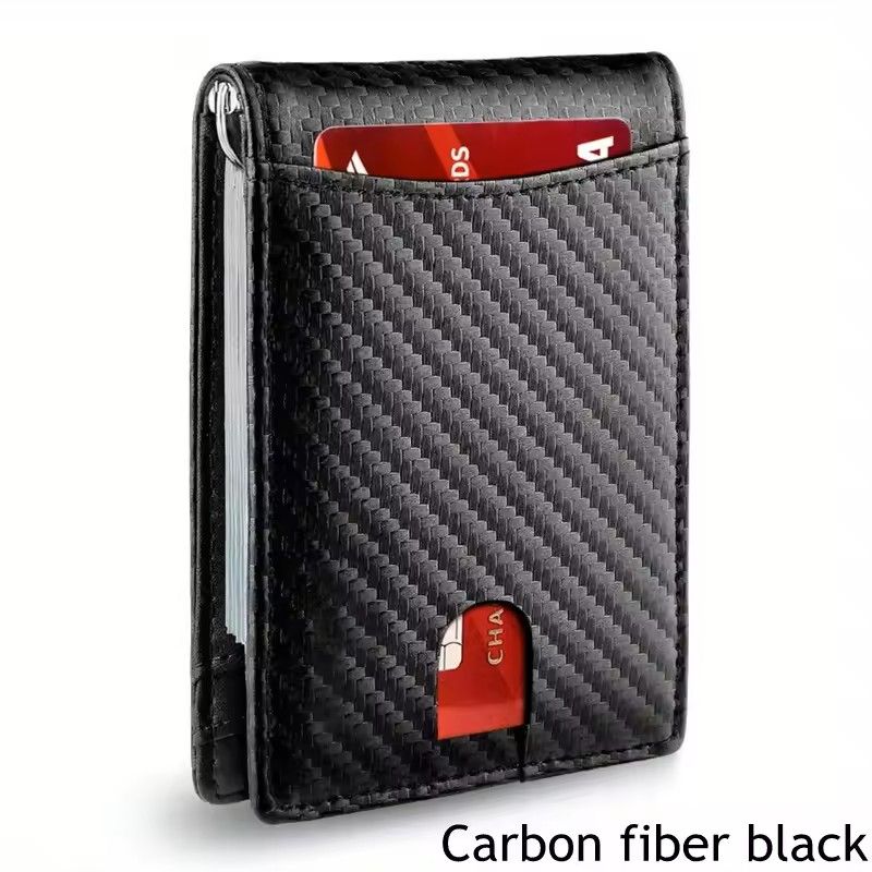 Slim RFID-Blocking Smart Wallet for Men – Synthetic Leather Credit Card Holder with Money Clip & Ultra-Thin Bifold Desig