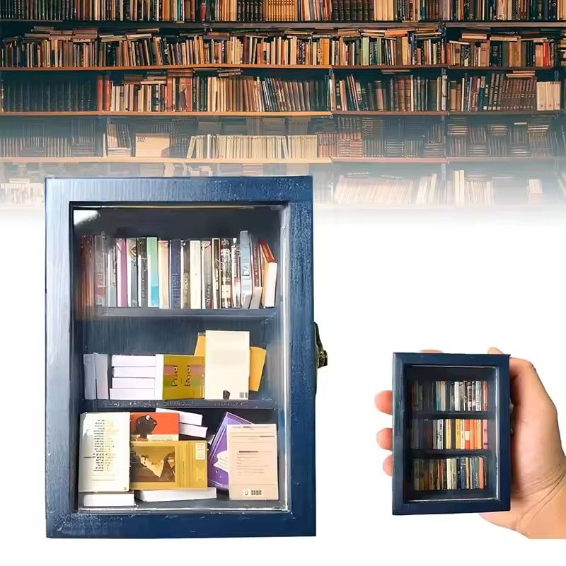 Wooden Pocket Miniature Bookshelf – Tiny Book Library Orname | Inspire ...