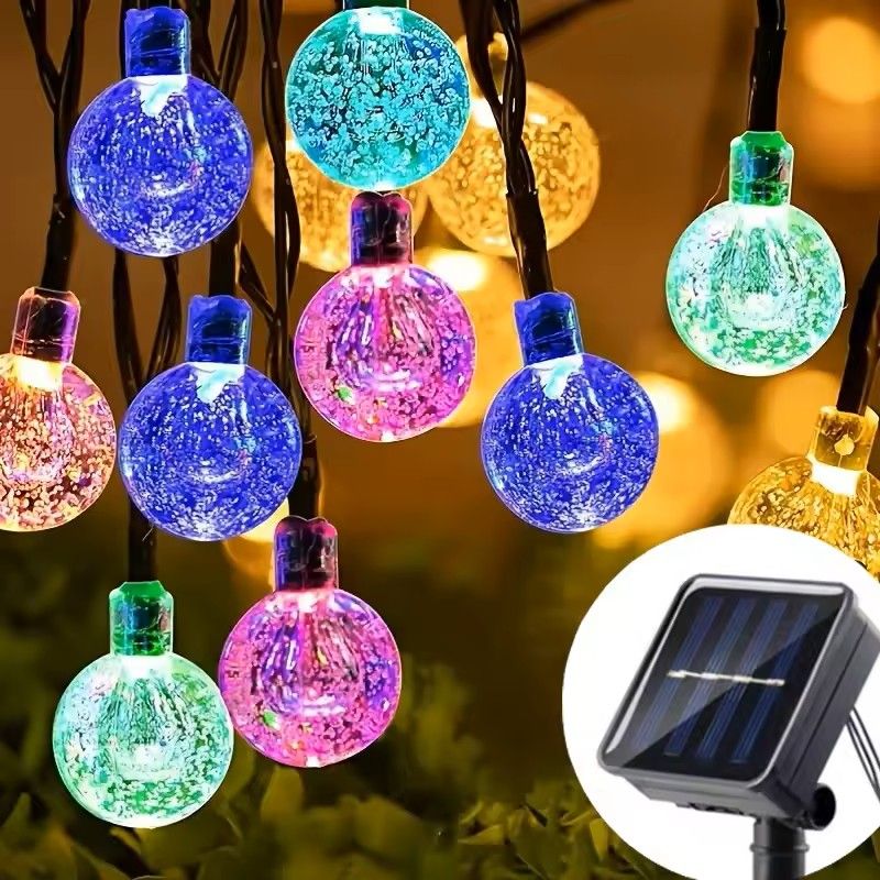 Solar Bubble String Lights for Outdoor Decor