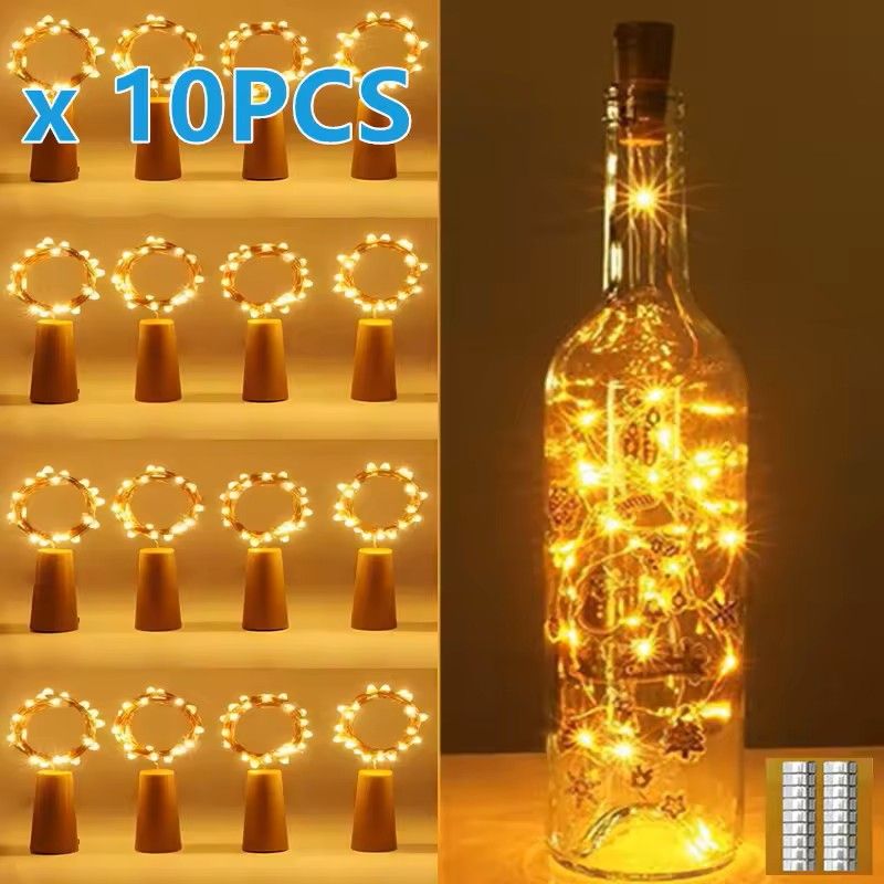 Acrylic LED Wine Bottle Cork String Lights (10 Pack) | Inspire Uplift