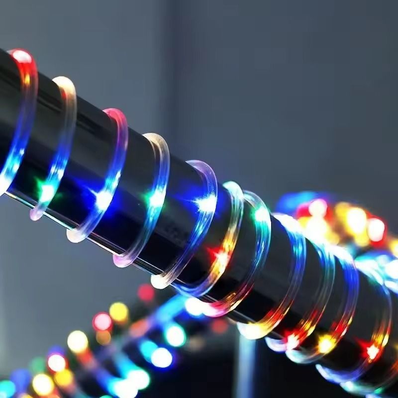 100-LED Solar Tube String Light Warm White Outdoor Garden Light