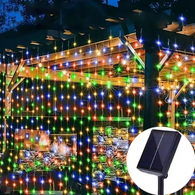 Solar LED Curtain String Lights – Outdoor Garden & Party Hanging Lights