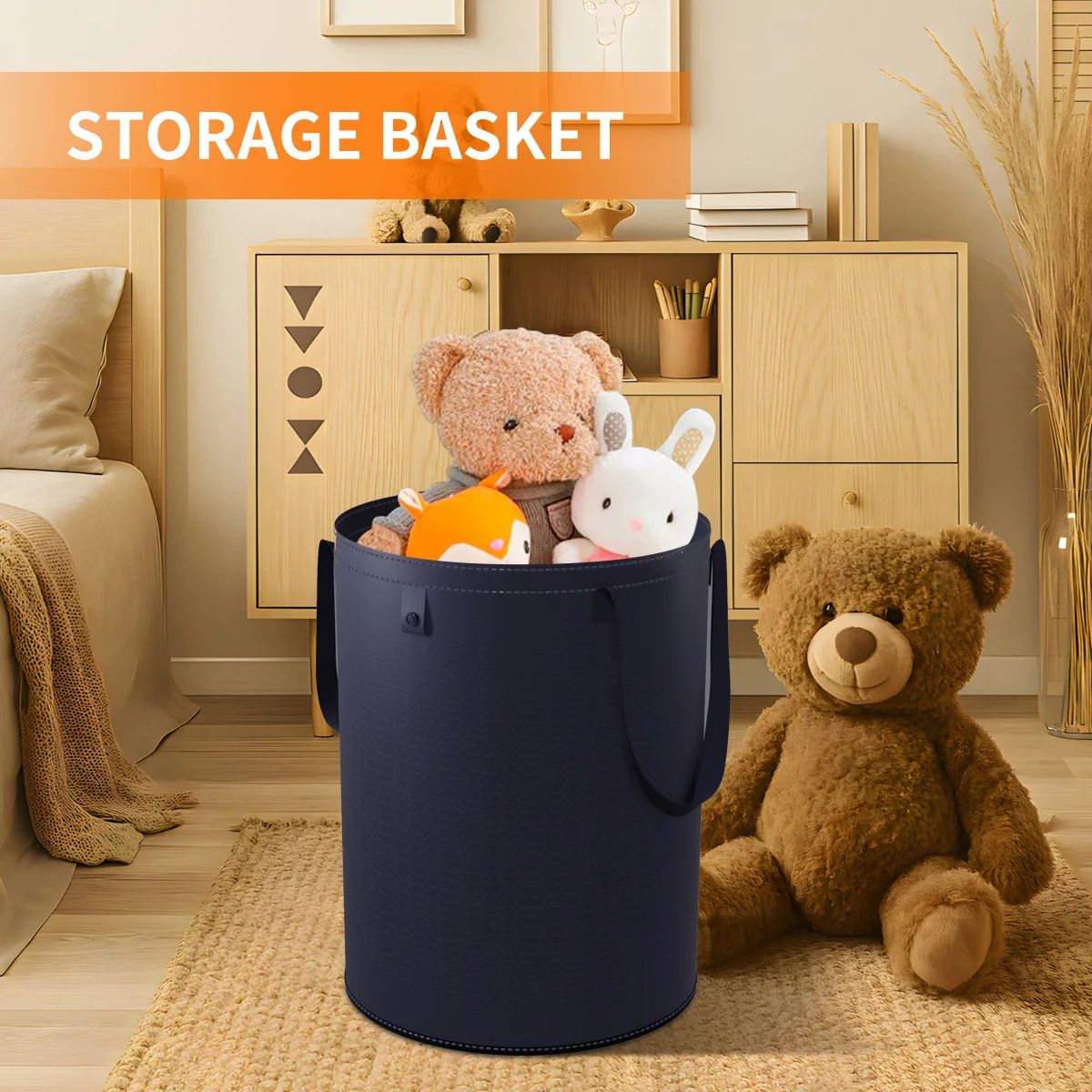 Foldable PP Woven Storage Bucket with Lid – Toy & Laundry Or | Inspire ...