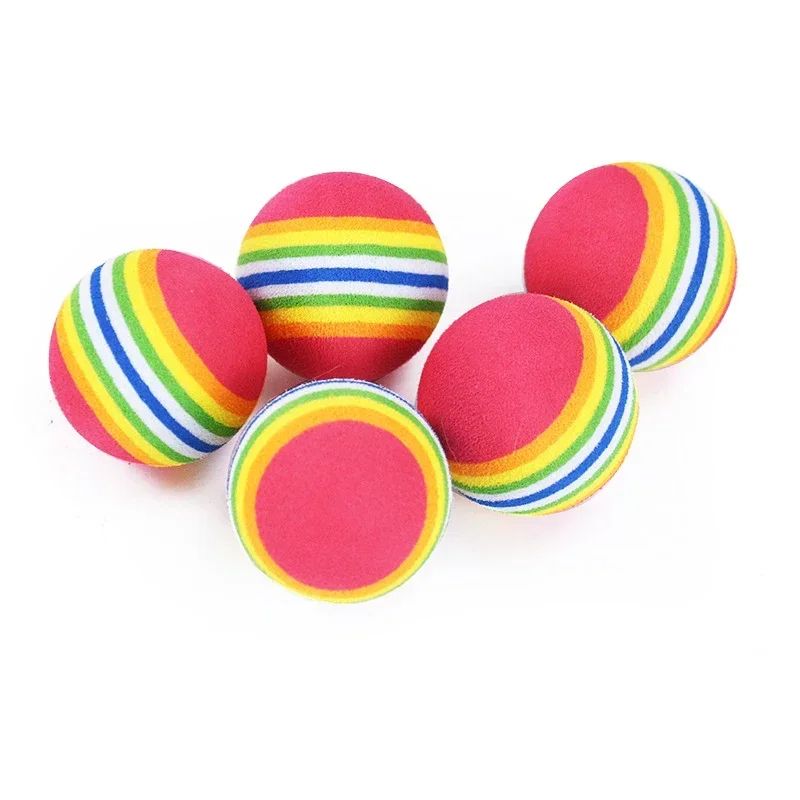 Rainbow Cat Toy Balls Interactive Chew and Play Training Balls for Cats and Dogs