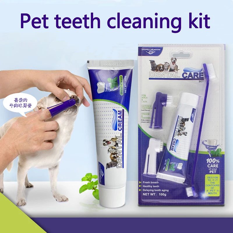Dog Dental Care Kit Toothpaste Toothbrush And Finger Brush S | Inspire ...