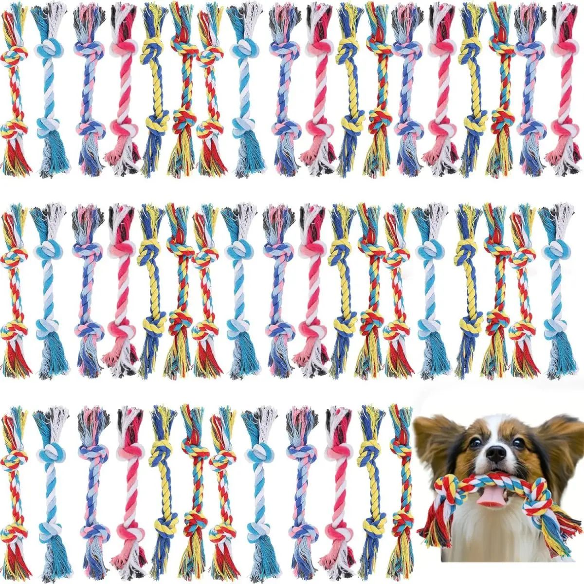 20 Pieces Cotton Rope Dog Chew Toy Set