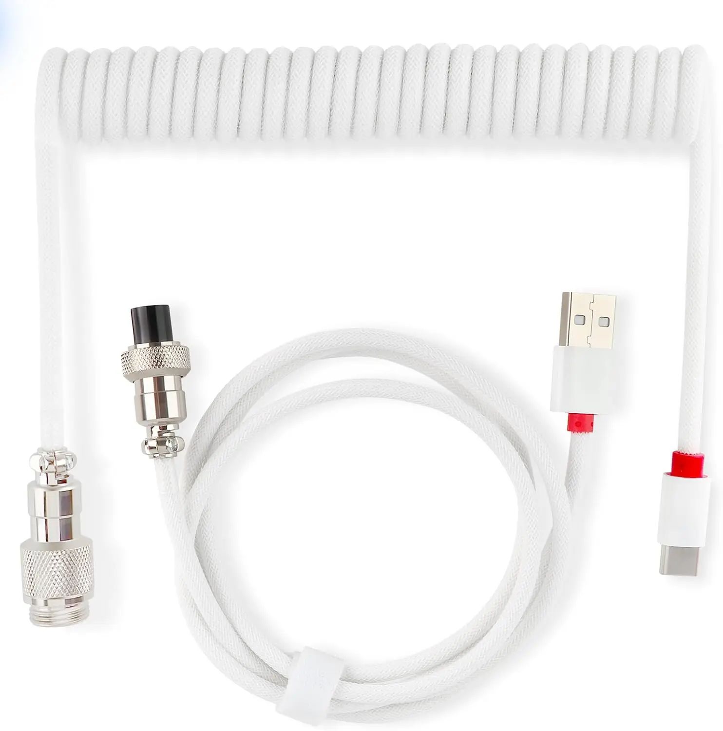 Coiled USB C Aviator Keyboard Cable