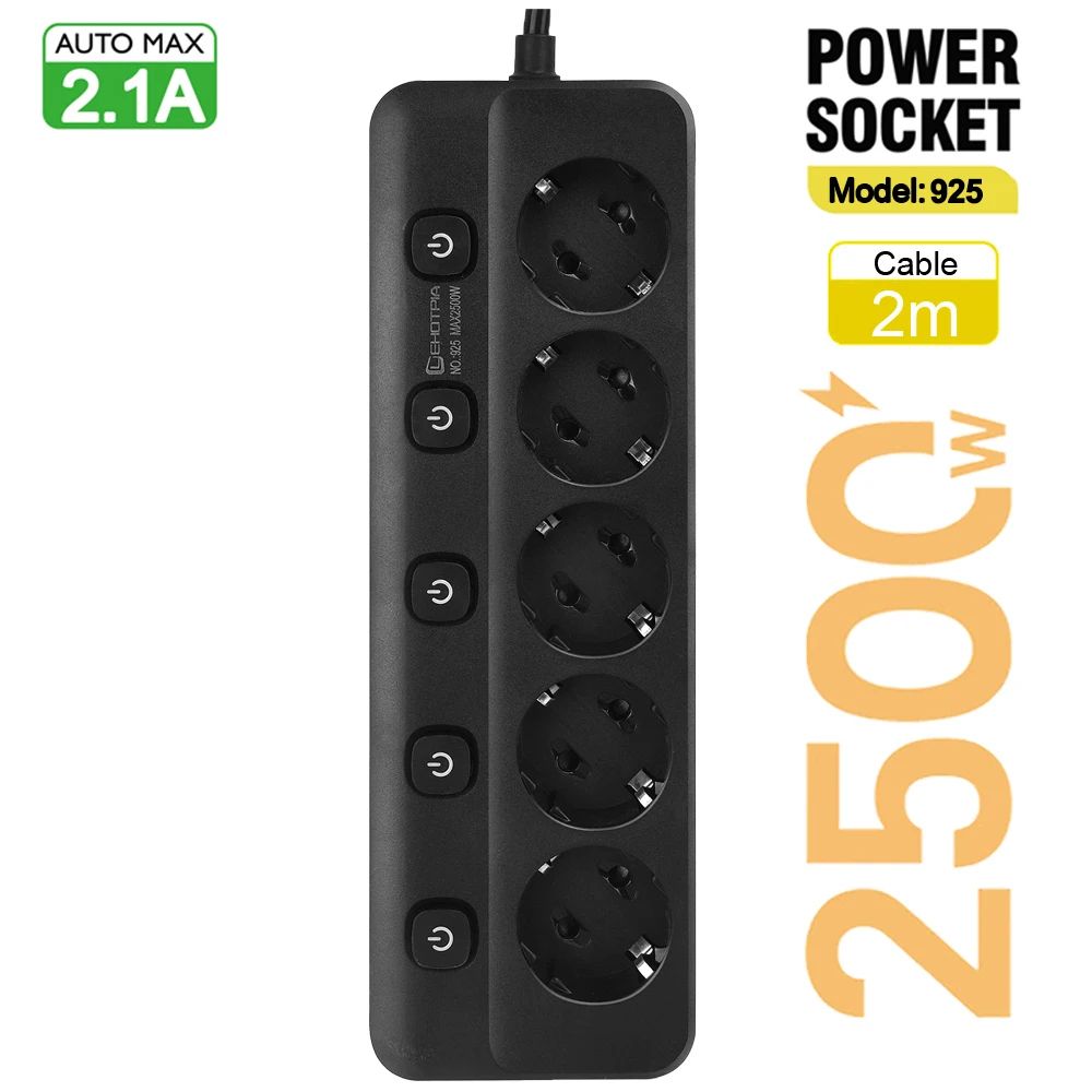 EU Power Strip with Individual Switches