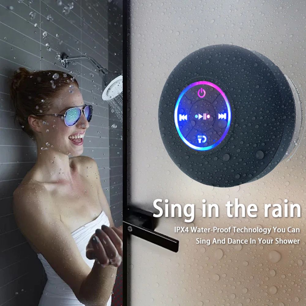 Portable Bluetooth Speaker with LED and Suction Cup | Inspire Uplift