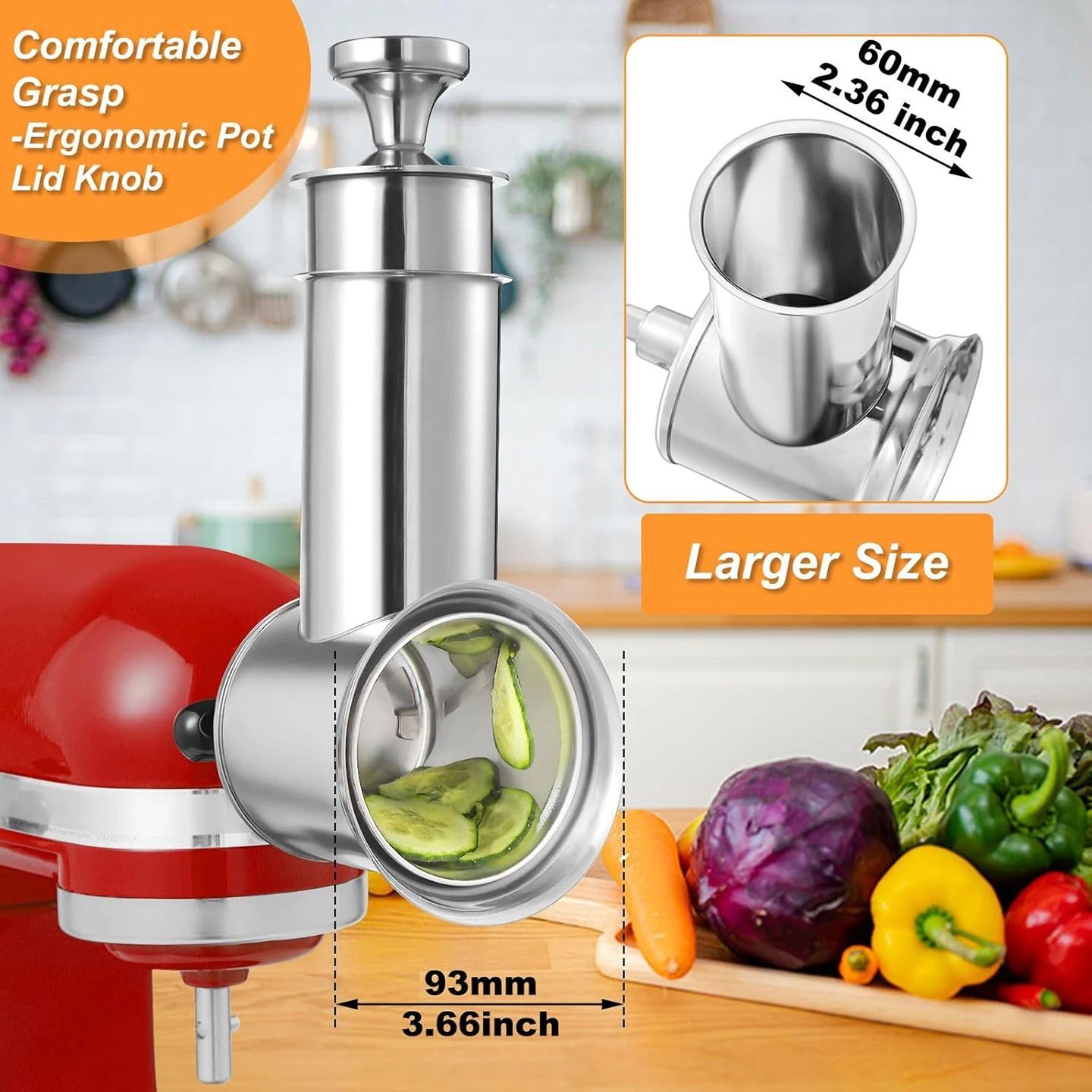 Stainless Steel Slicer Shredder for KitchenAid