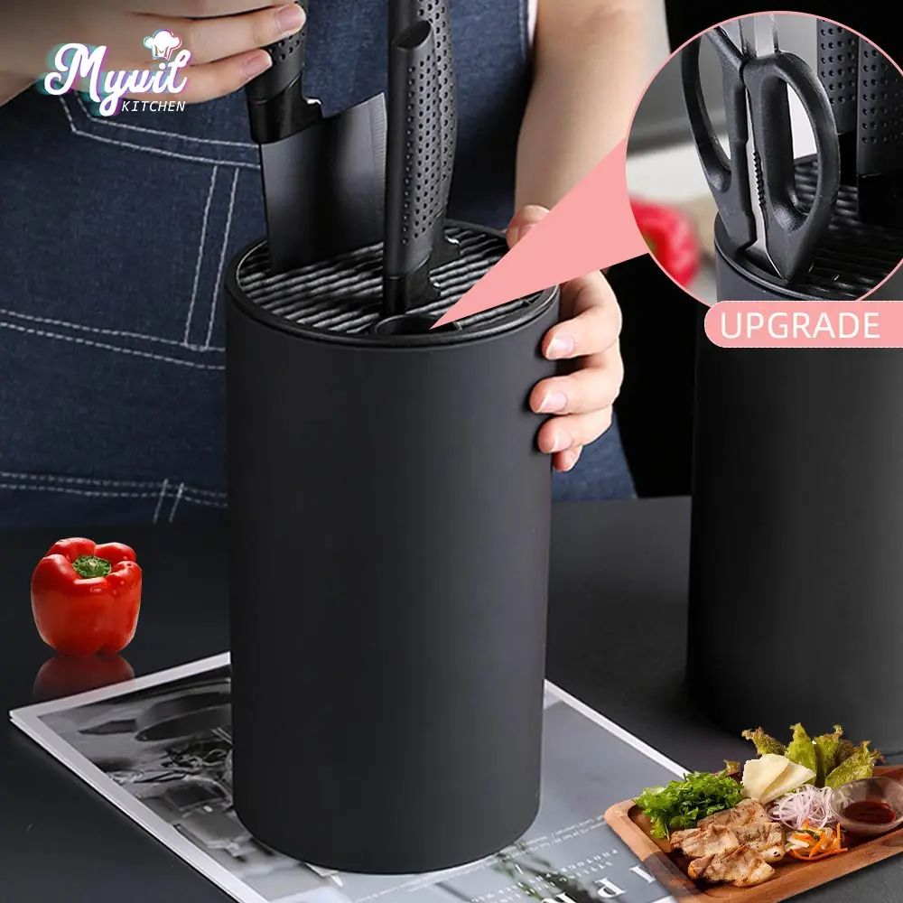 8.8-Inch Drainable Plastic Knife Holder Stand