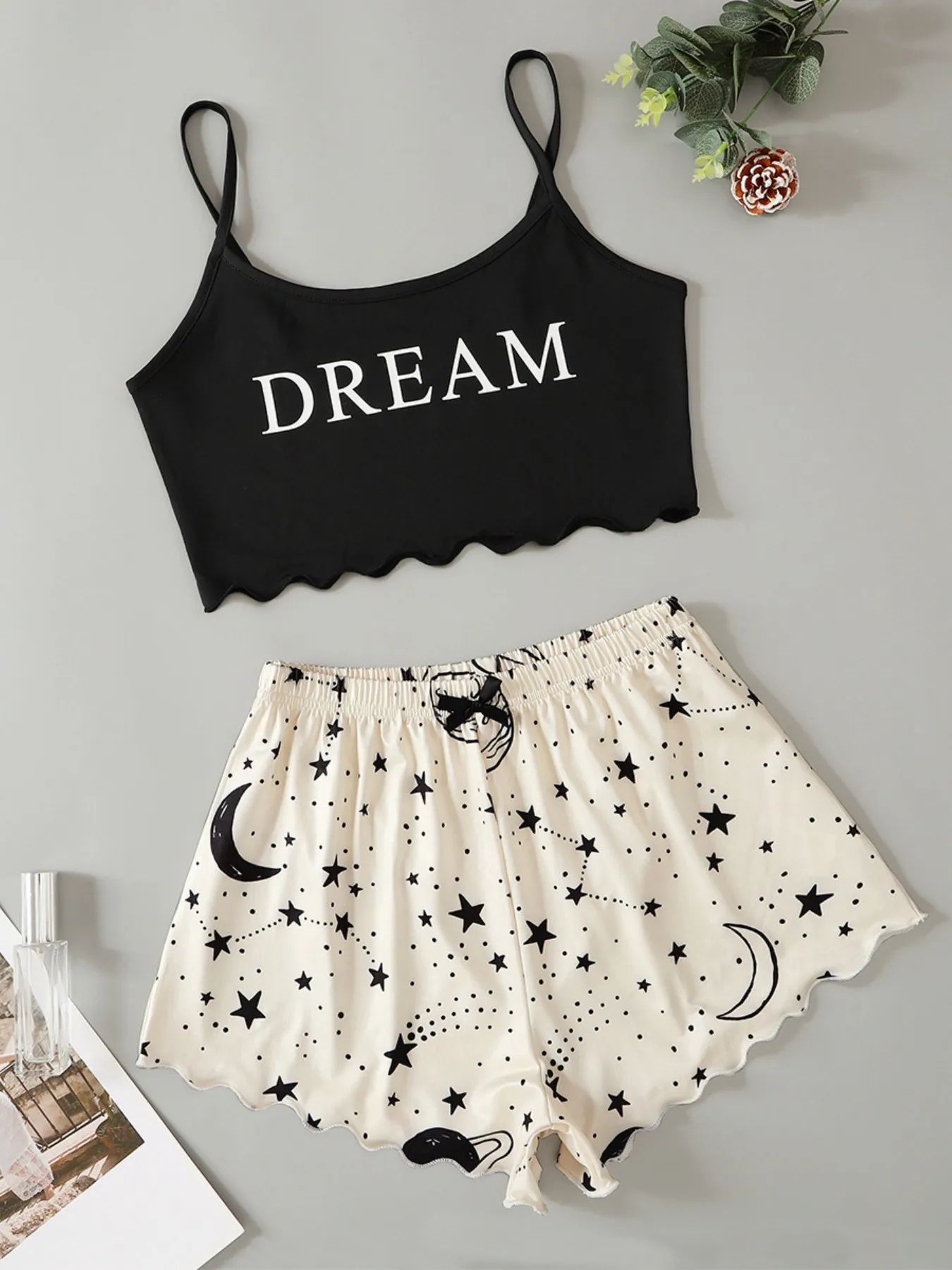 Women Leopard Print V Neck Cami and Shorts Pajama Set