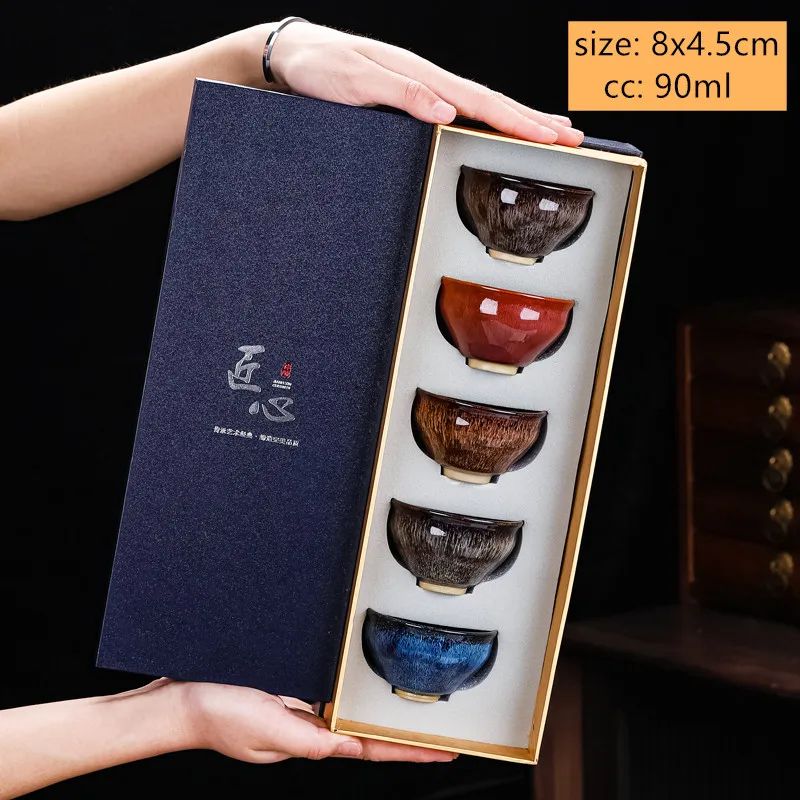 Zen Kiln-Change Ceramic Tea Cup Set 5 Pieces