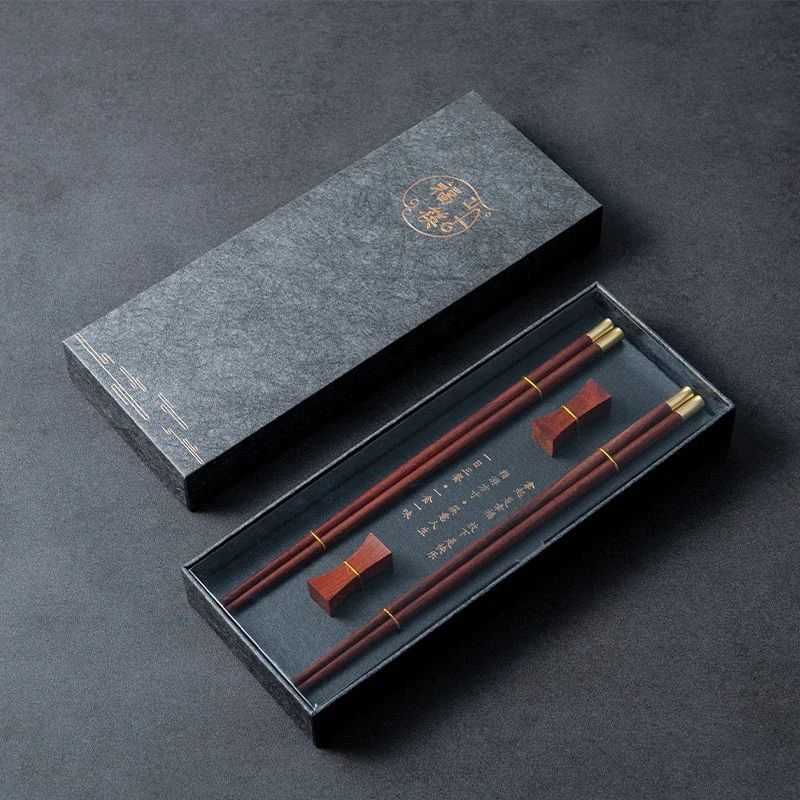 Premium Natural Red Sandalwood Chopsticks Set with Gift Box