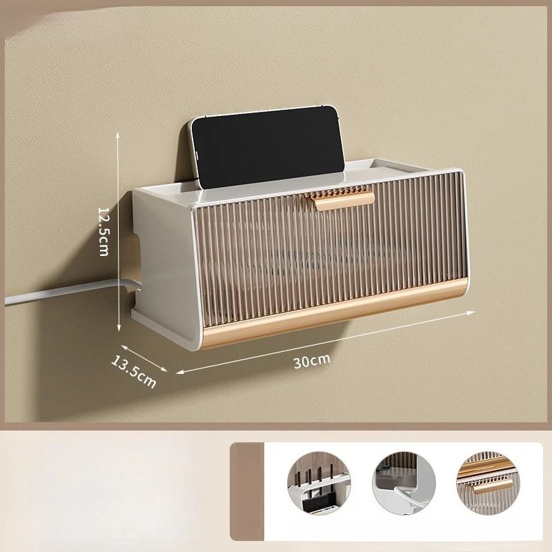 Wall Mounted WiFi Router Storage and Cable Organizer Box