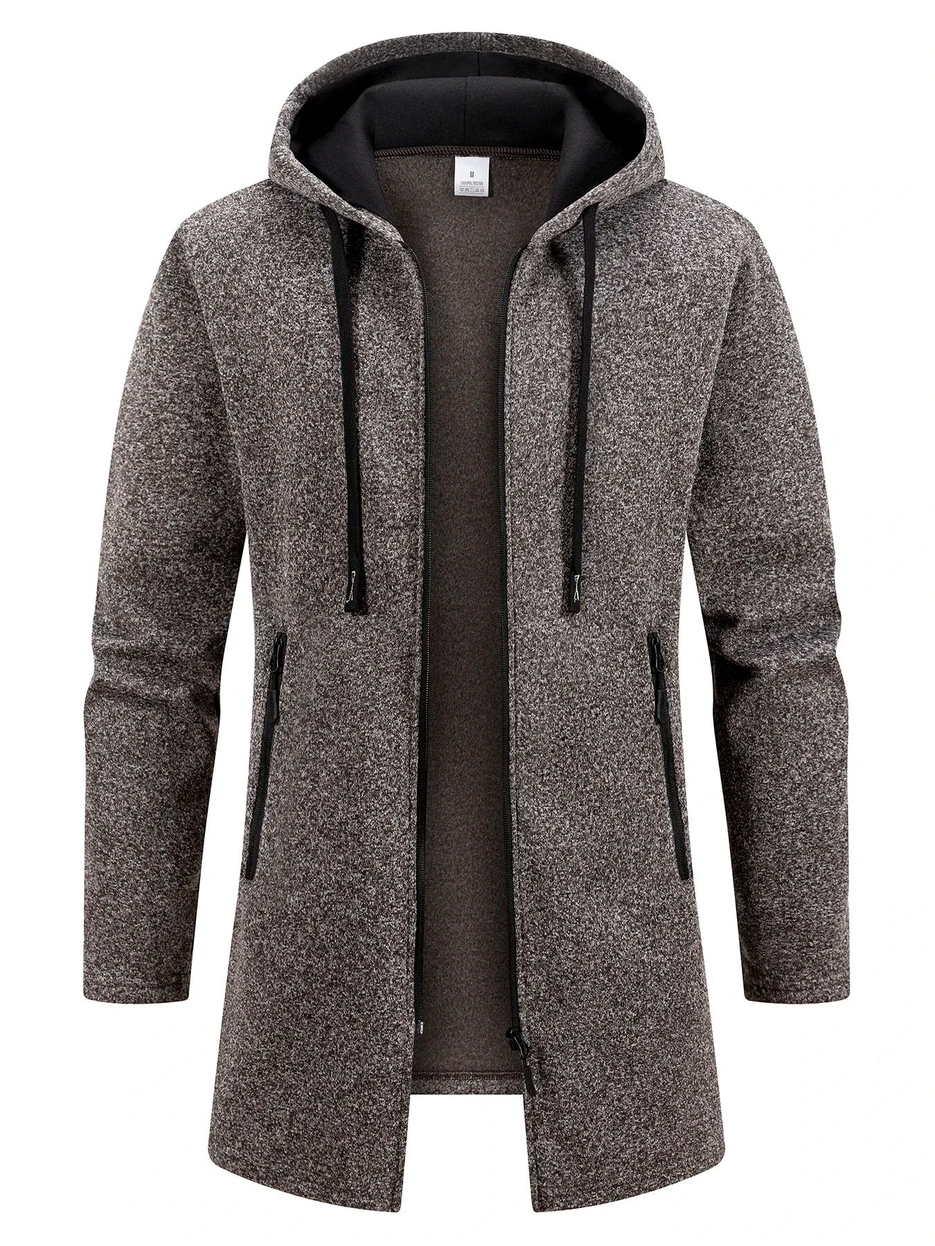 Mens Streetwear Oversized Zipper Hooded Sweatshirt Jacket