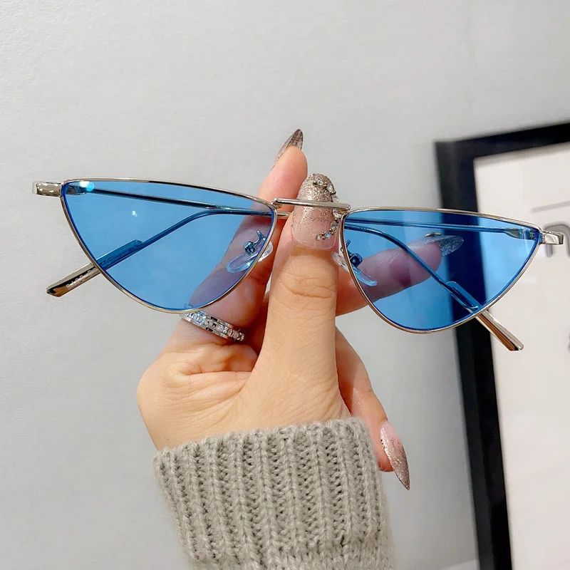 Women Small Cat Eye Metal UV400 Fashion Sunglasses