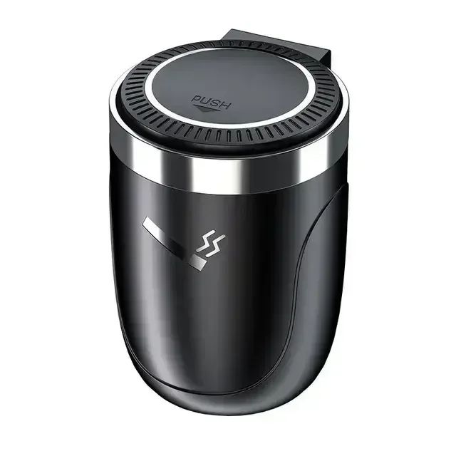 LED Portable Car Ashtray Cup Holder With Lid