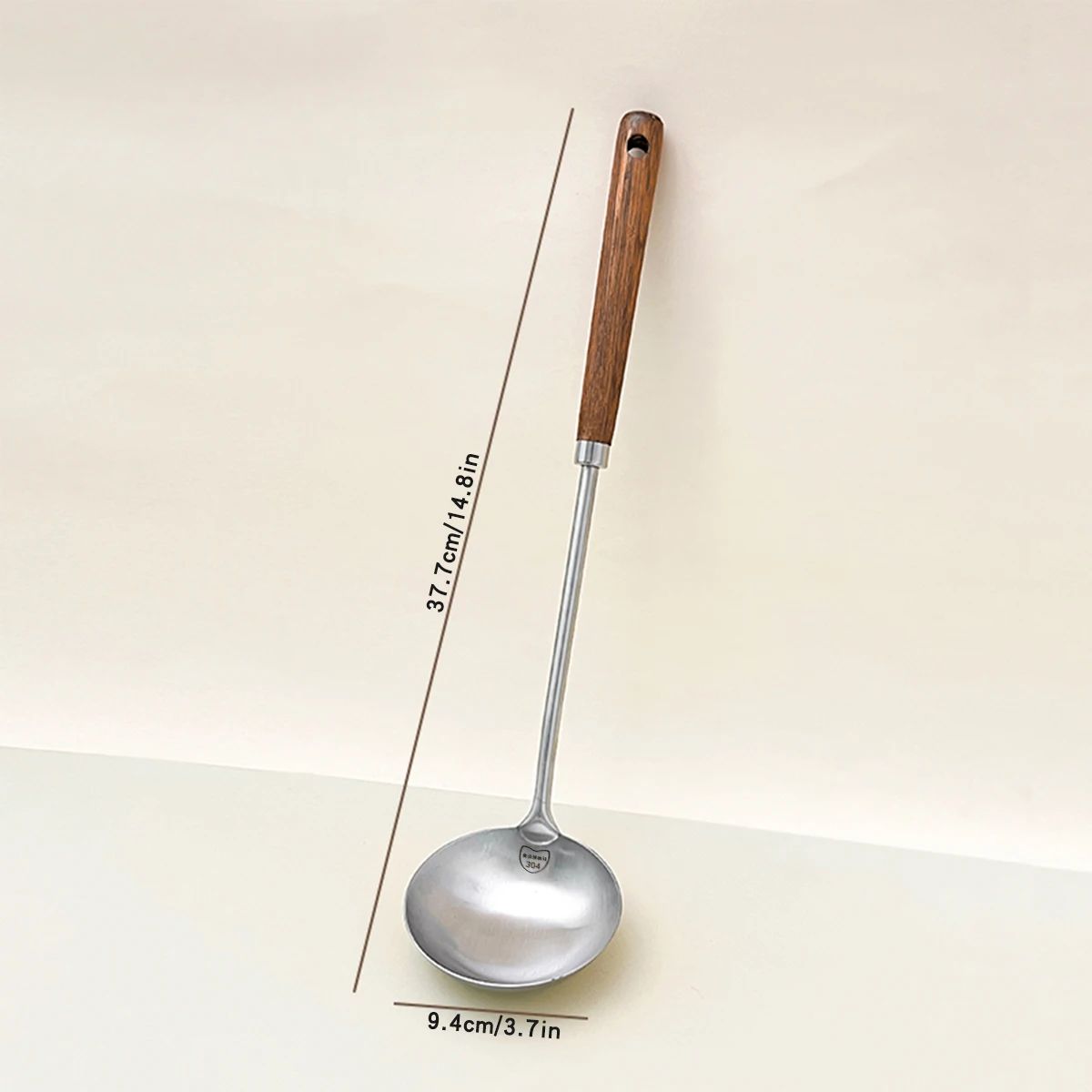 304 Stainless Steel Kitchen Turner Spatula with Wooden Handle