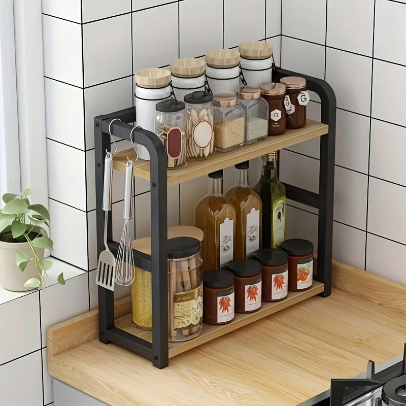 Iu Shelf Rack 2 Tier Metal Countertop Shelf Kitchen Organizer Rack | Inspire Uplift