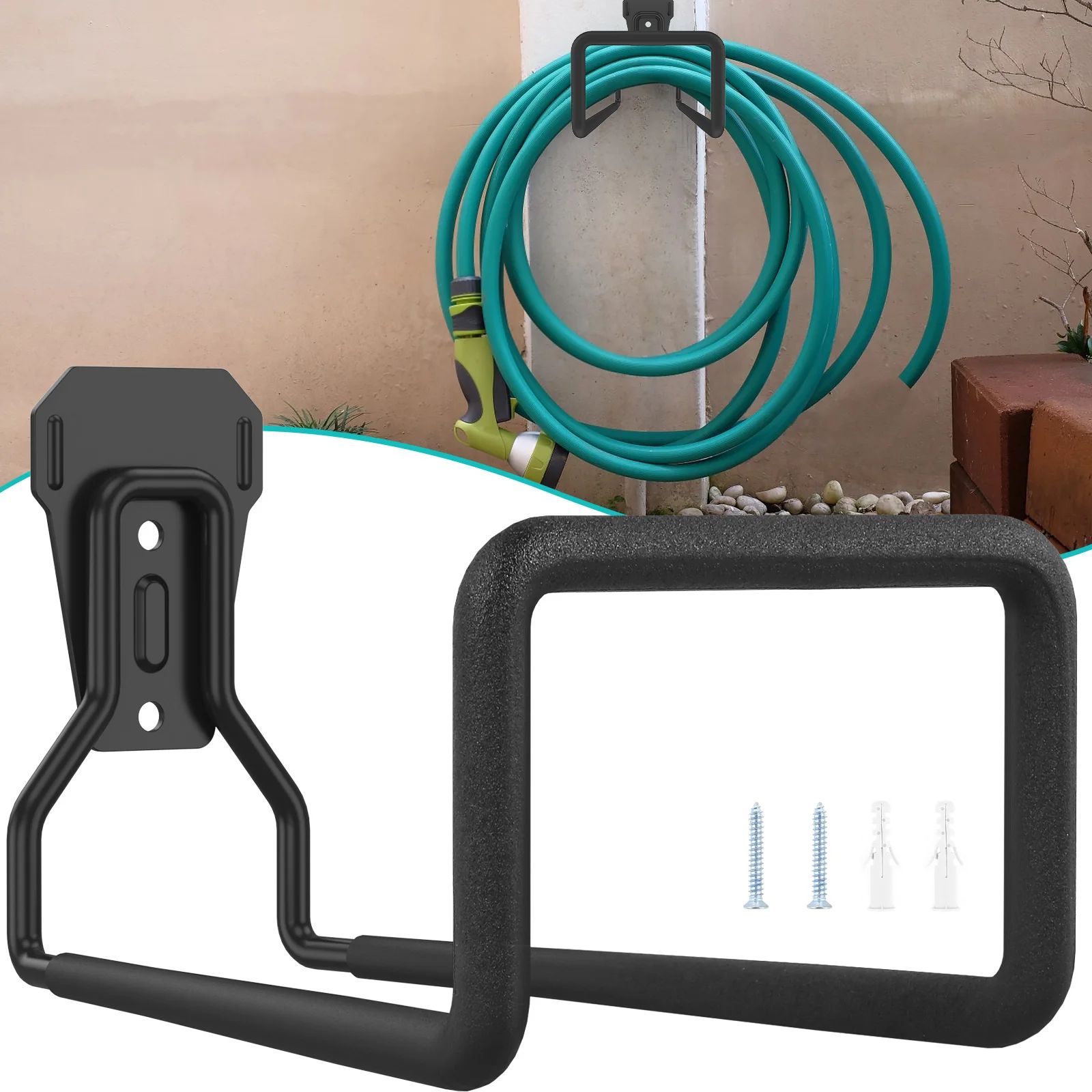 Metal Garden Hose Holder Wall Mounted Heavy Duty Hose Hanger