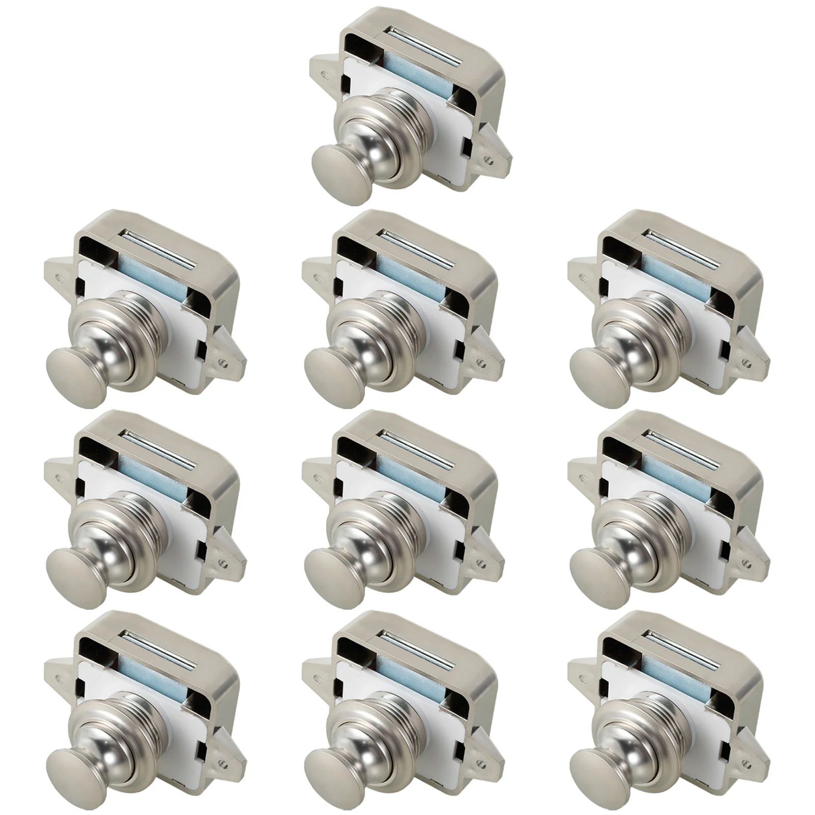 10pcs Push Button Cabinet Latch Keyless Cupboard Door Lock