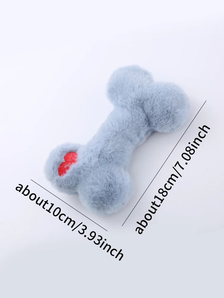 Cute Bone Shaped Squeaky Plush Toy for Dogs