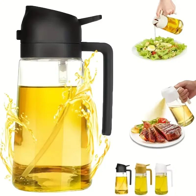 2 in 1 Glass Oil Spray Bottle 600ML Dispenser