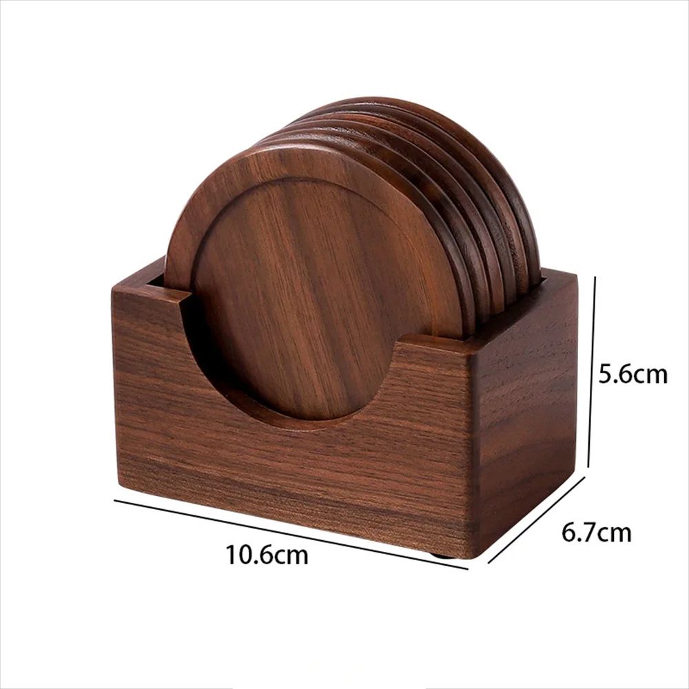 Walnut Wood Japanese Style Coaster Set