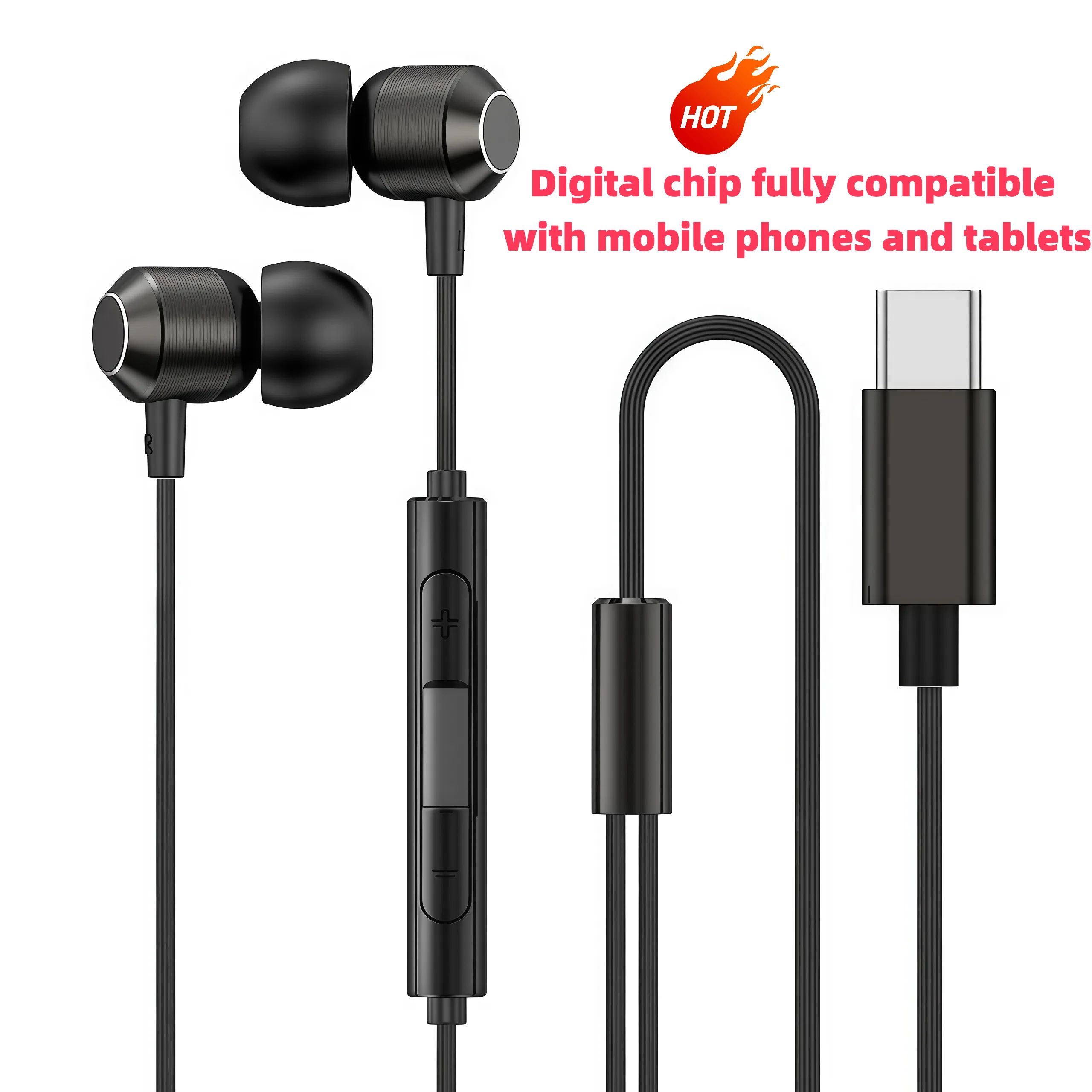 Type C Wired HiFi Earphones Digital Chip 1.2M Headphones