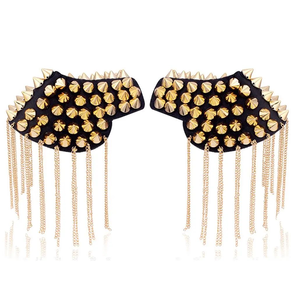 Punk Chain Tassel Shoulder Brooch Epaulet