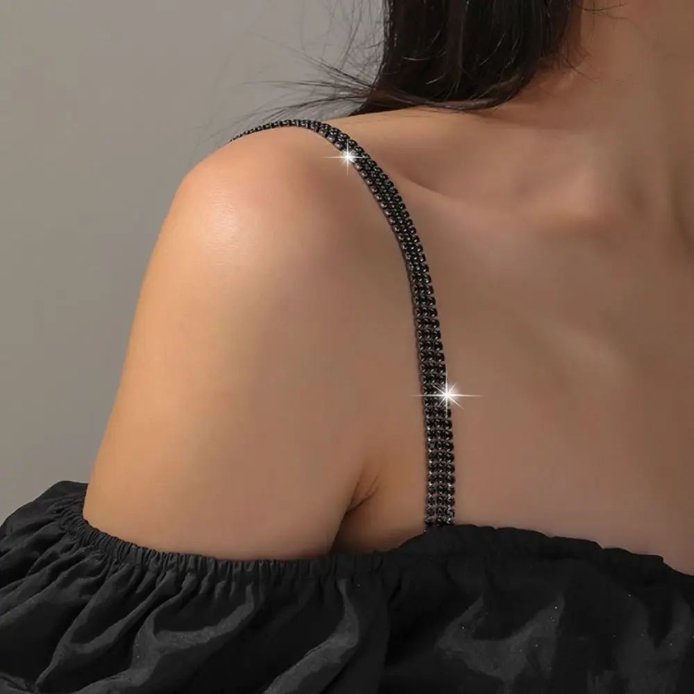 Rhinestone Anti Slip Bra Straps Adjustable Metal