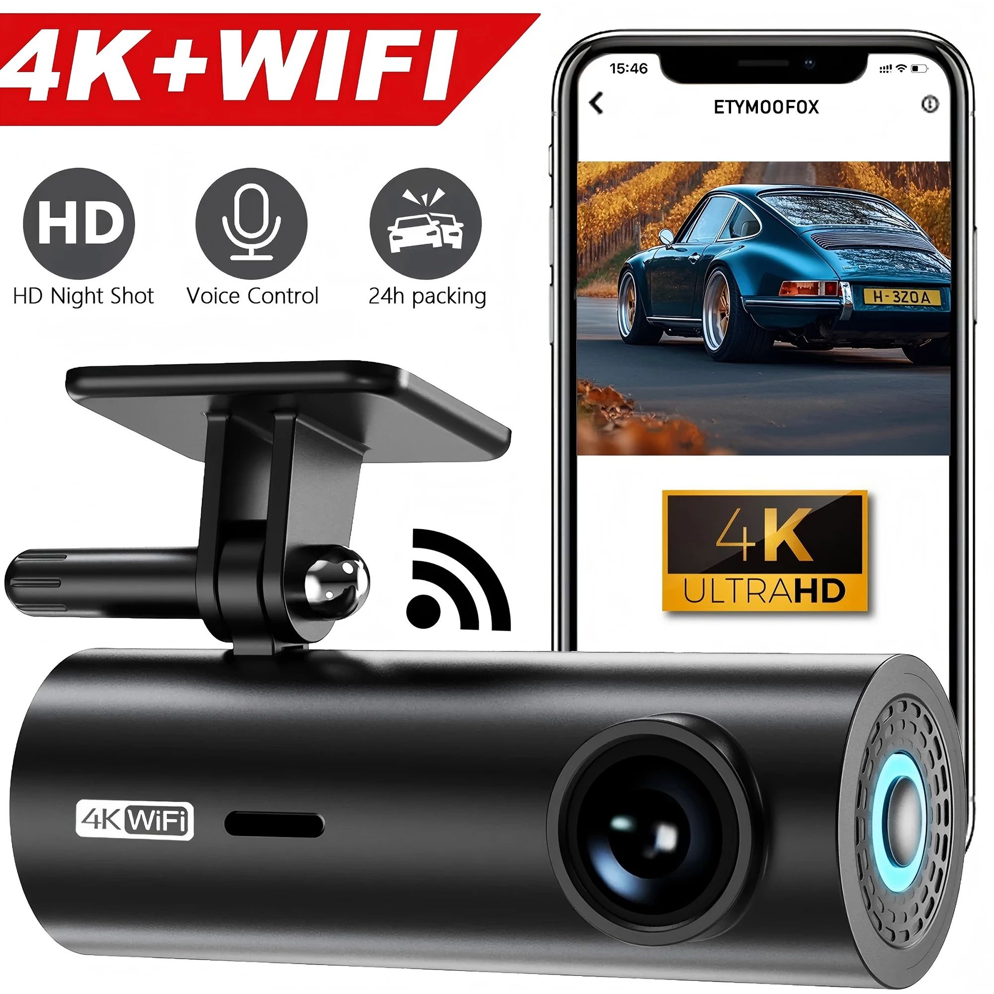 4K WiFi Mini Dash Cam with 24H Parking Monitor | Inspire Uplift