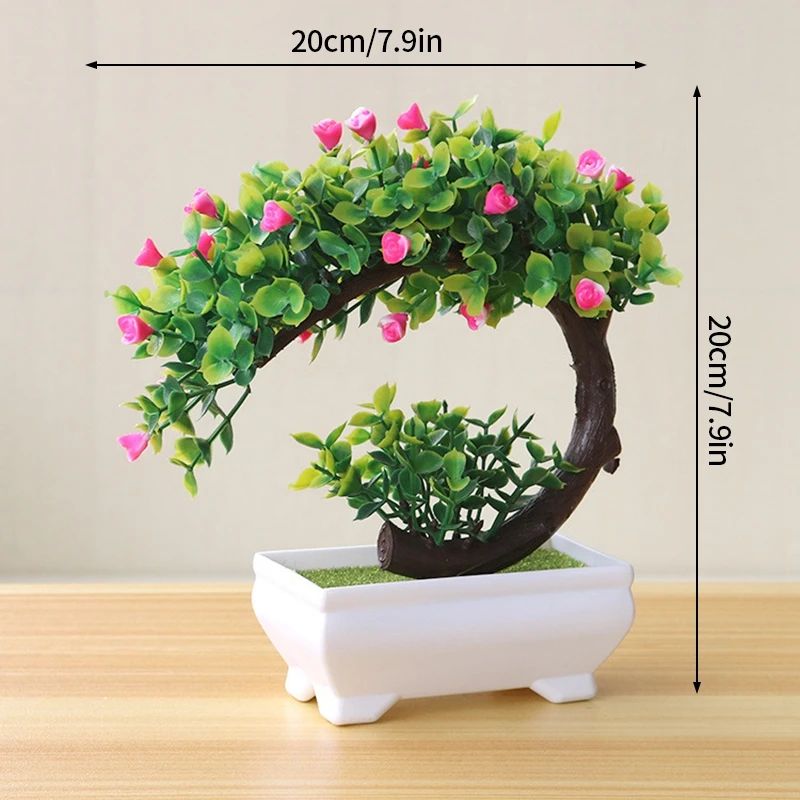 Artificial Potted Bonsai Plant Decorative Fake Flower Tree for Home and Garden