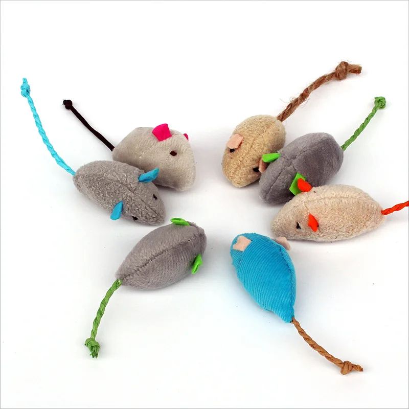 Catnip Plush Mouse Toy Set for Kittens and Indoor Cats