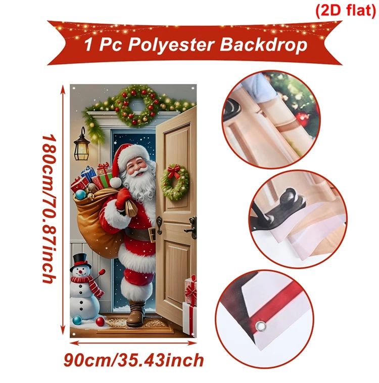 Santa Claus Christmas Door Banner Hanging Decoration